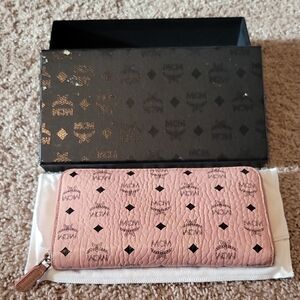 MCM Visetos Large Zip Around Women's Wallet EUC